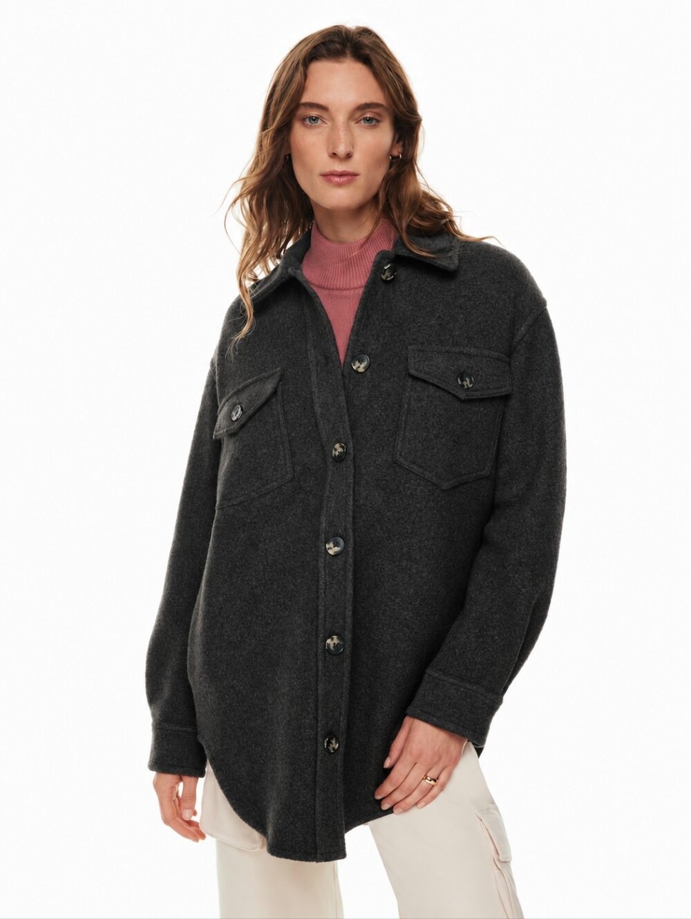 Wilfred Free The Ganna Wool Shirt Jacket In Heather Black Small